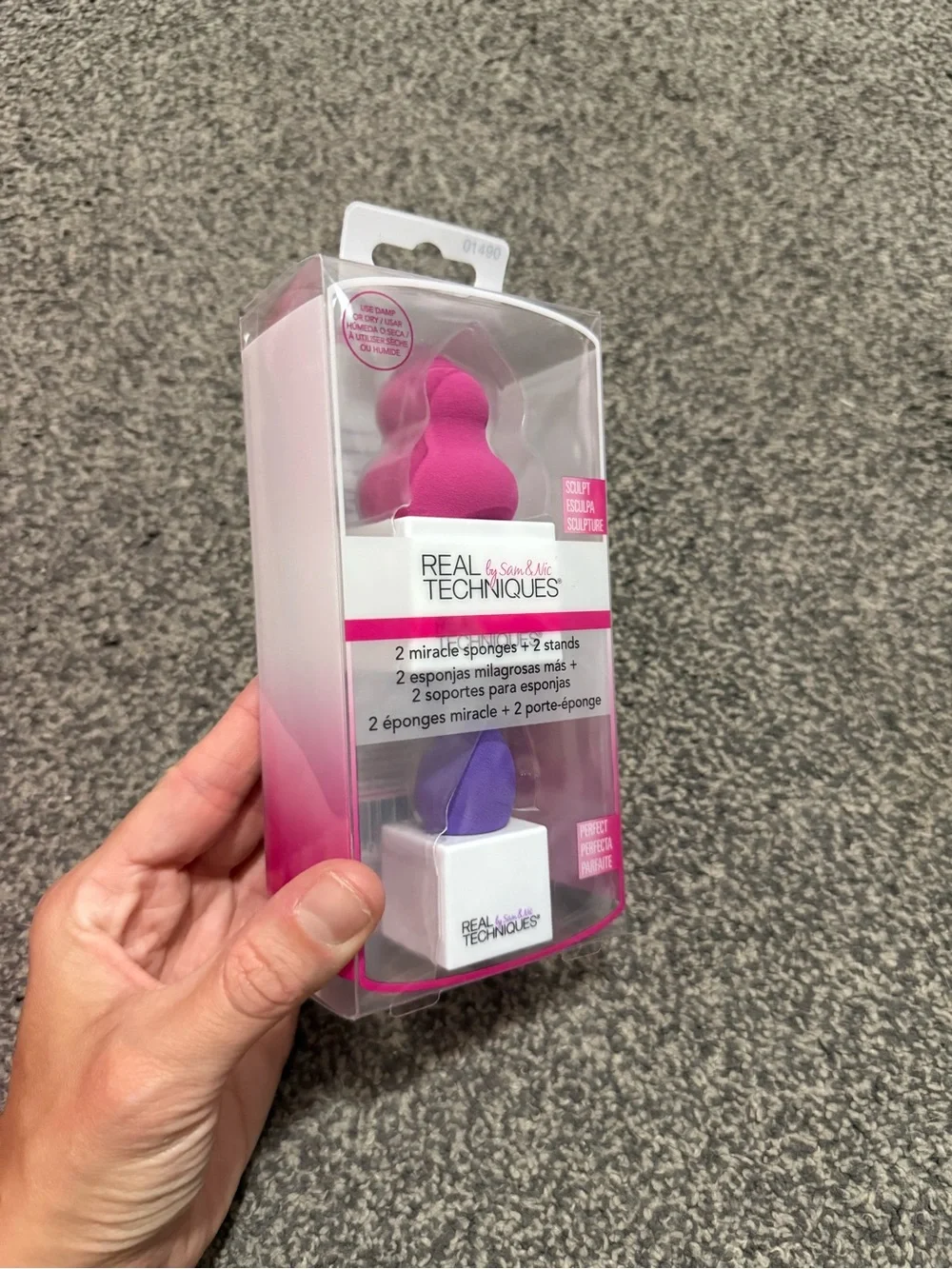 NEW Real Techniques Miracle Makeup Sponges + 2 Stands Sculpt & Perfect